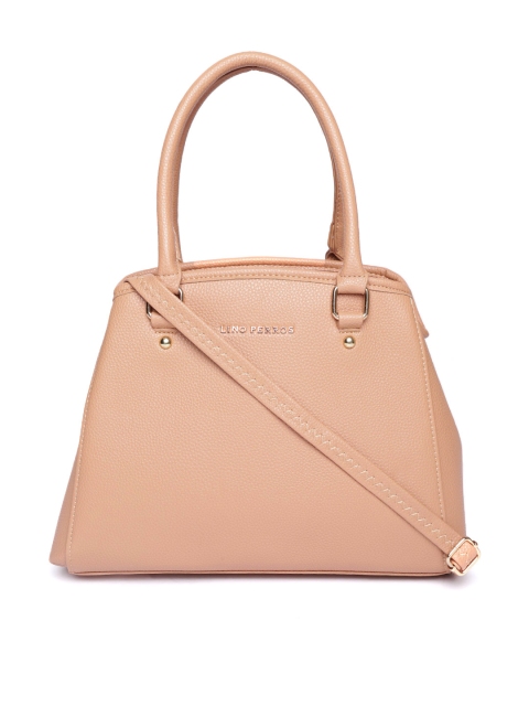 

Lino Perros Beige Solid Handheld Bag with Detachable Sling Strap