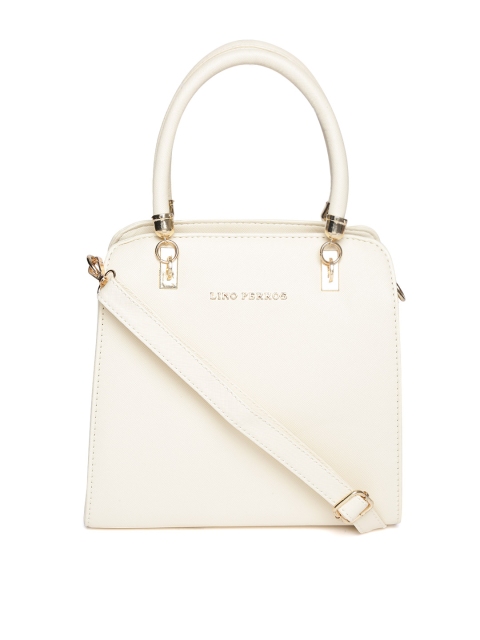 

Lino Perros Beige Solid Handheld Bag with Detachable Sling Strap