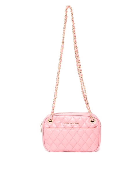 

Lino Perros Pink Solid Quilted Sling Bag