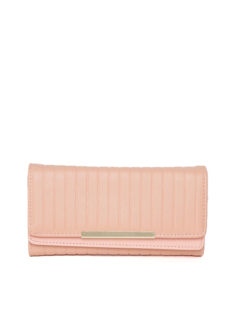 

Lino Perros Women Pink Self-Striped Three Fold Wallet