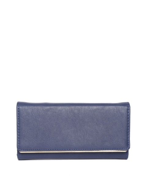 

Lino Perros Women Navy Blue Solid Three Fold Wallet