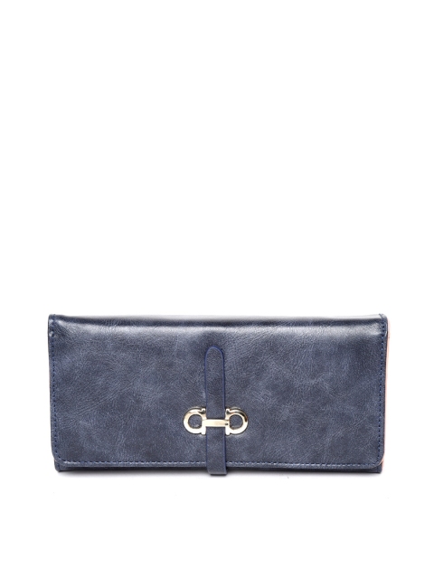 

Lino Perros Women Navy Blue Solid Three Fold Wallet