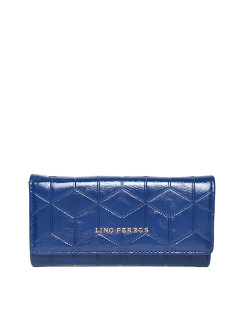

Lino Perros Women Blue Textured Three Fold Wallet