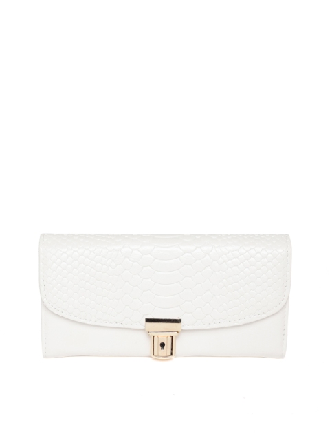 

Lino Perros Women White Croc Textured Three Fold Wallet