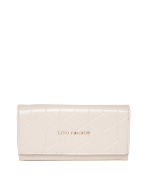 

Lino Perros Women Off-White Textured Three Fold Wallet