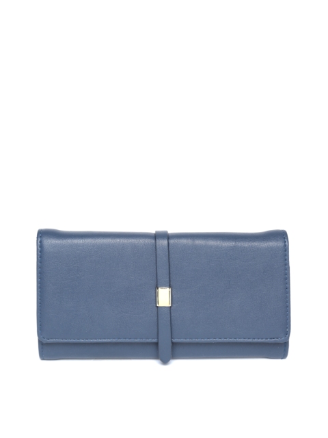 

Lino Perros Women Navy Blue Solid Three Fold Wallet