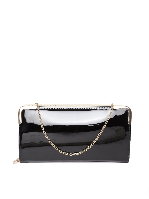 

Lino Perros Women Black Solid Zip Around Wallet with Detachable Chain Strap