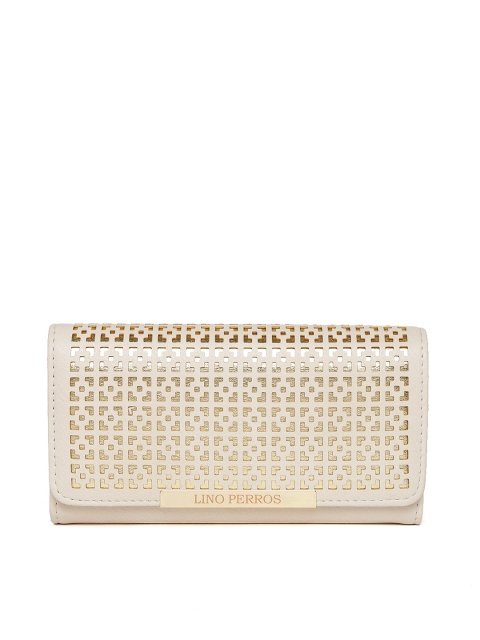 

Lino Perros Women Off-White Cut Work Three Fold Wallet