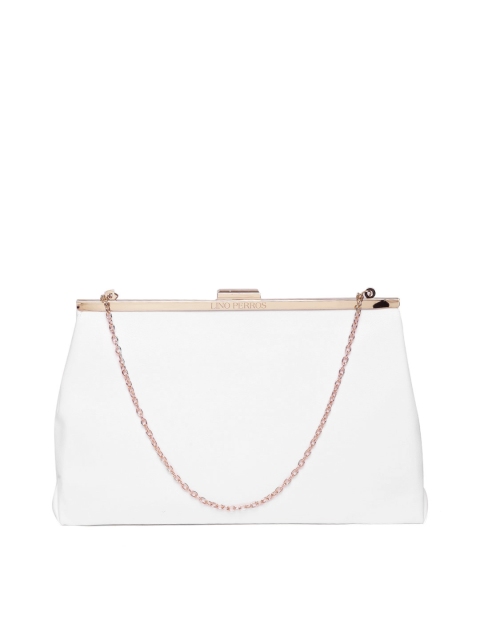 

Lino Perros White Solid Clutch