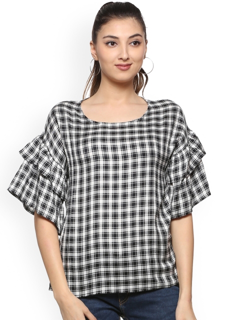 

People Women Black & White Checked Top