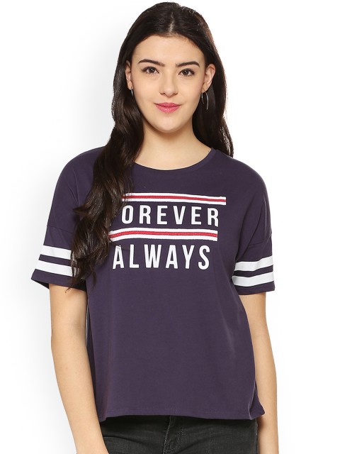 

People Women Purple Printed Top