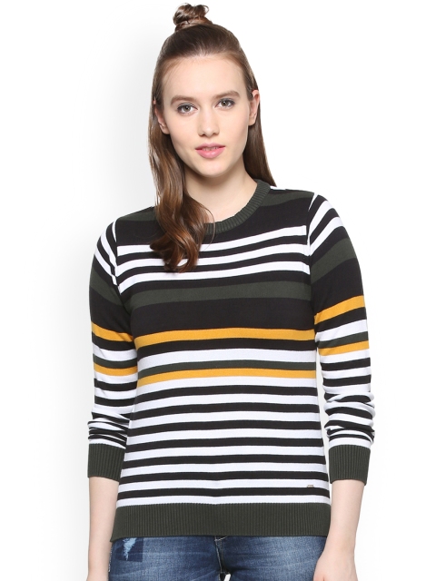 

People Women Black & White Striped Top