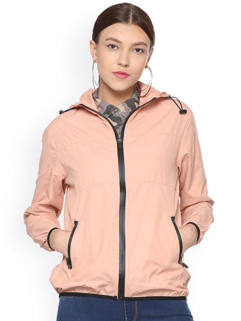 

People Women Pink Solid Bomber
