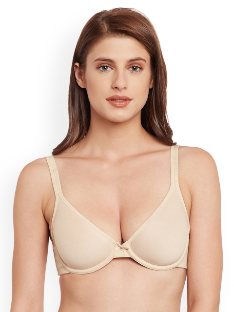 

SECRETT CURVES Cream-Coloured Solid Underwired Lightly Padded T-shirt Bra FZVHMG