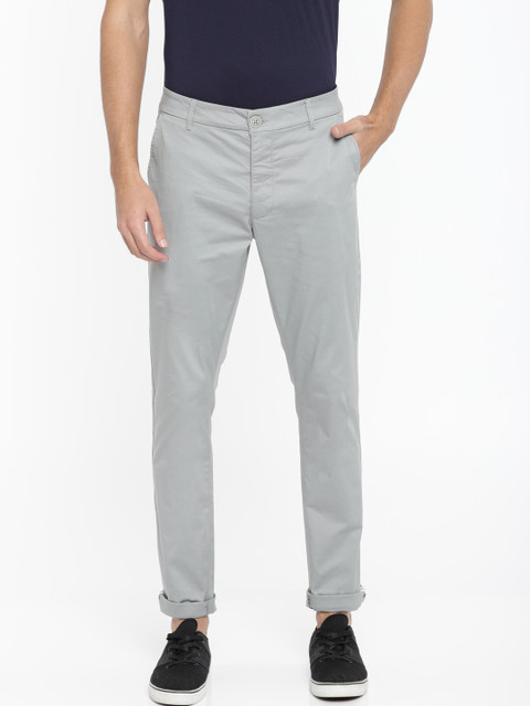 

Being Human Men Grey Regular Fit Solid Chinos