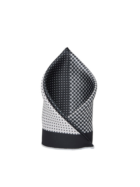 

Alvaro Castagnino Men Black & White Patterned Pocket Square