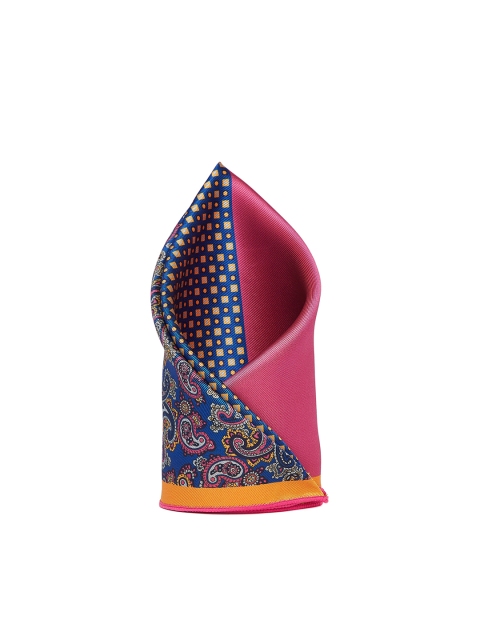 

Alvaro Castagnino Men Blue & Pink Patterned Pocket Square