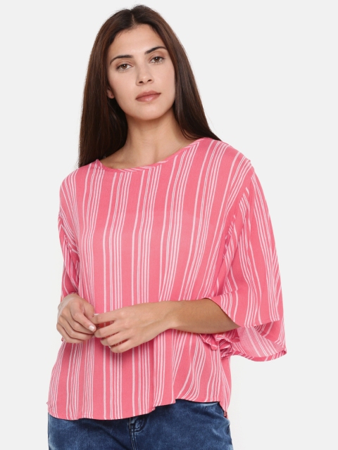 

Fame Forever by Lifestyle Women Pink & White Striped Top