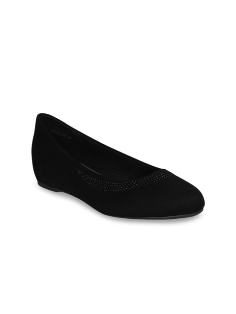 

pelle albero Women Black Solid Synthetic Ballerinas