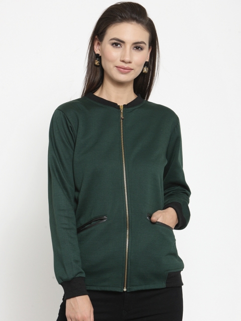 

Belle Fille Women Green Solid Bomber