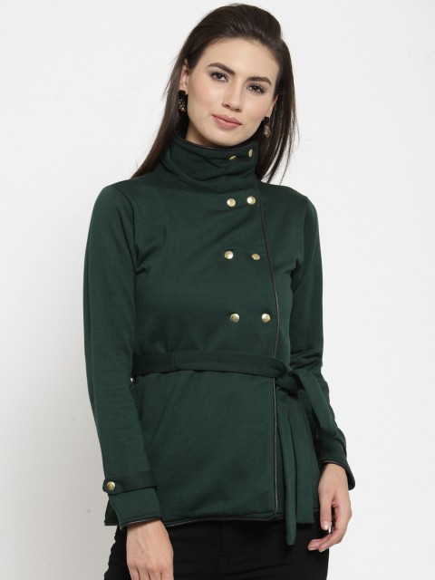 

Belle Fille Women Green Solid Tailored Jacket