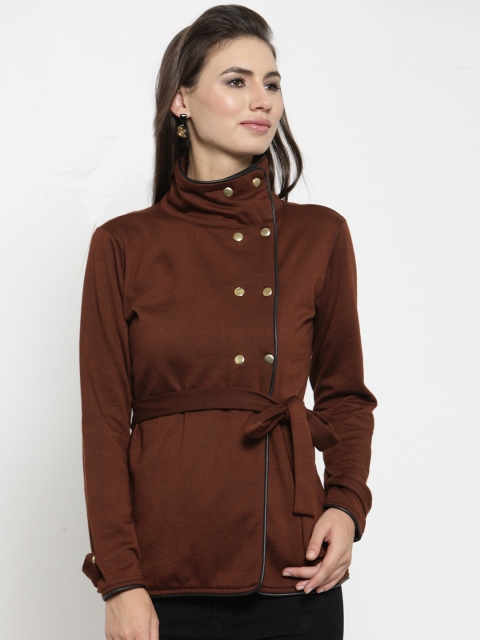 

Belle Fille Women Brown Solid Tailored Jacket