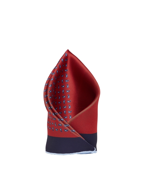 

Alvaro Castagnino Men Maroon & Blue Pocket Square