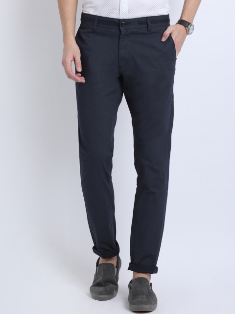 

JDC Men Navy Blue Slim Fit Solid Chinos