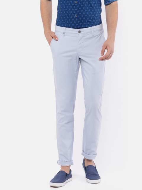 

Oxemberg Men Blue Slim Fit Solid Chinos