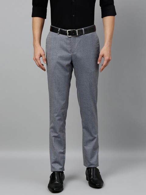 

Oxemberg Men Grey Slim Fit Solid Formal Trousers