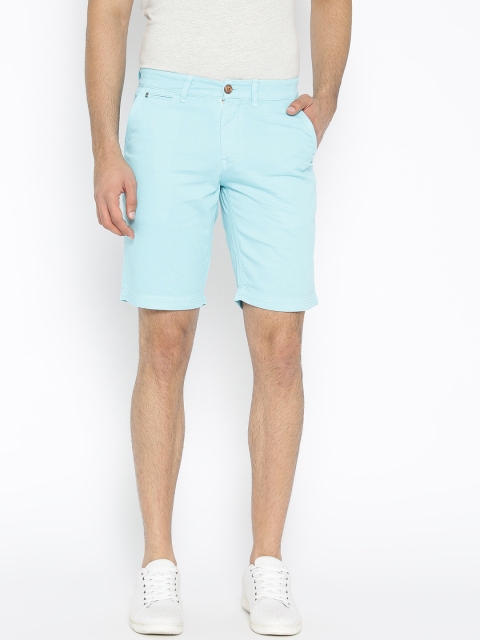 

Oxemberg Men Blue Solid Slim Fit Regular Shorts