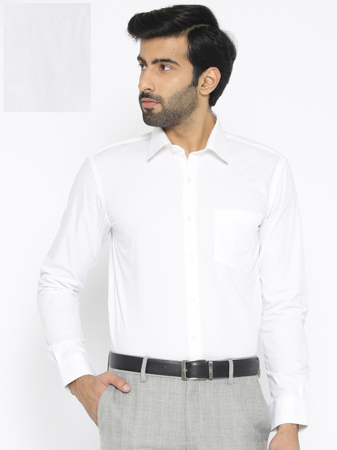 

Oxemberg Men White Slim Fit Solid Formal Shirt