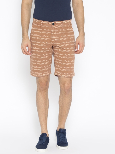 

Oxemberg Men Brown Printed Slim Fit Regular Shorts