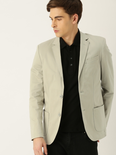 

United Colors of Benetton Men Beige Solid Single-Breasted Casual Blazer