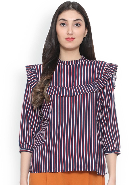 

People Women Blue Striped Top