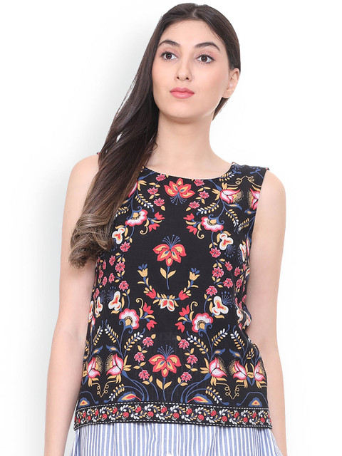 

People Women Black Printed Top