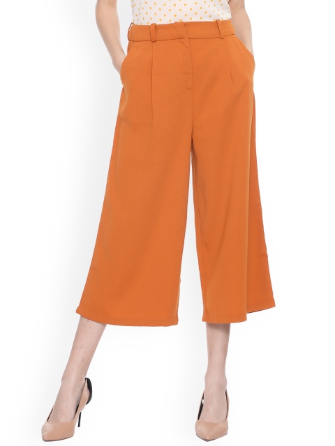 

People Women Orange Regular Fit Solid Culottes