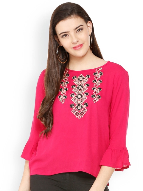 

People Women Pink Solid Top