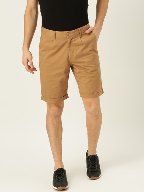

United Colors of Benetton Men Khaki Solid Slim Fit Regular Shorts