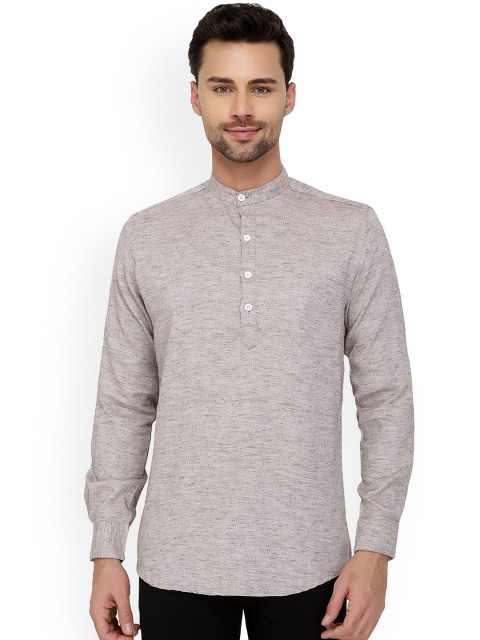 

Nick&Jess Men Beige Solid A-Line Kurta