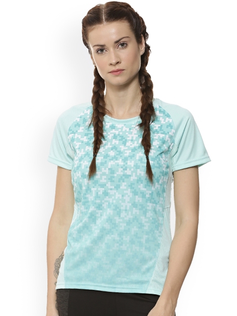 

Campus Sutra Women Blue Printed Round Neck Anti Odour T-shirt