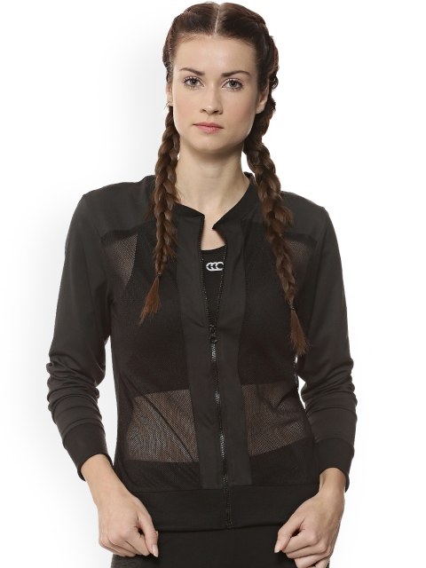 

Campus Sutra Women Black Solid Lightweight Sporty Jacket
