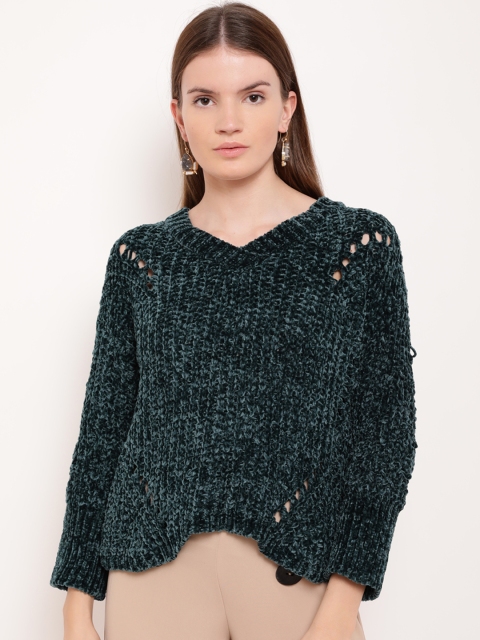 

Kazo Women Green Solid Pullover