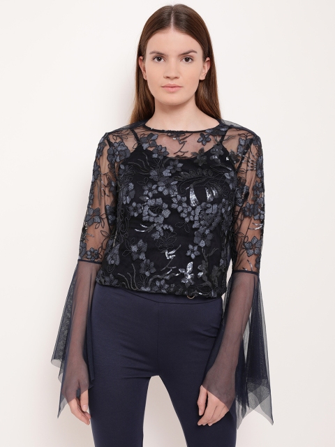 

Kazo Women Black Embellished Top