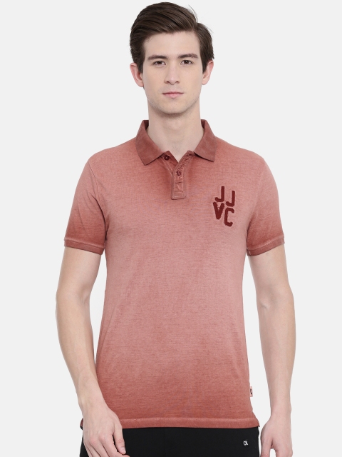

Jack Jones Men Brown Dyed Polo Collar Pure Cotton T-shirt
