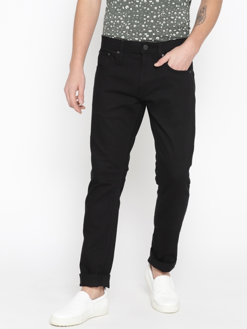 

Jack & Jones Men Black Solid Slim Fit Mid-Rise Clean Look Stretchable Jeans