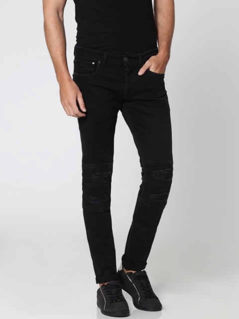 

Jack & Jones Men Black Glenn Slim Fit Low-Rise Mildly Distressed Stretchable Jeans