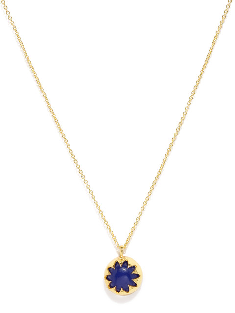 

Gehna Gold-Toned Lapis Lazuli Pendant with Chain