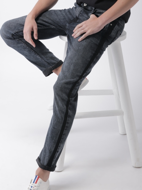 

Mast & Harbour Men Blue Slim Tapered Fit Mid-Rise Low Distress Stretchable Jeans