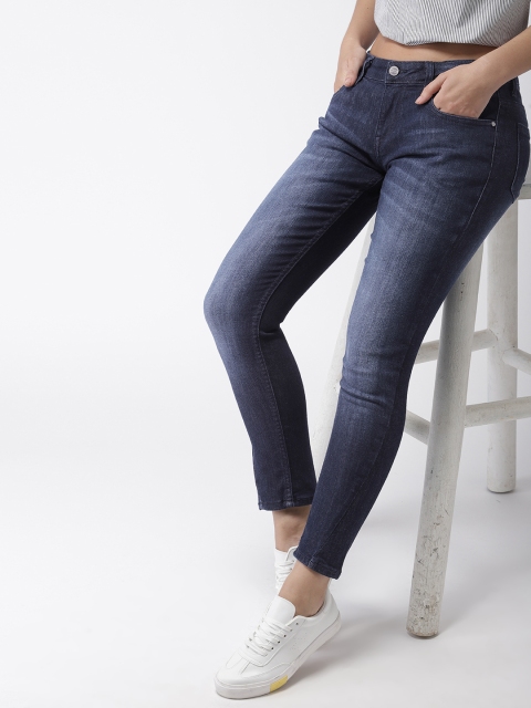 

Mast & Harbour Women Blue Skinny Fit Mid-Rise Clean Look Stretchable Jeans